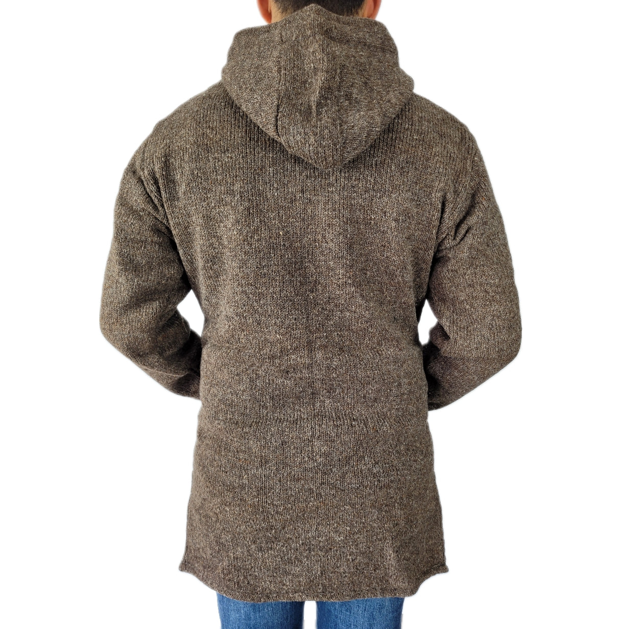 Hood Pull Over Long Back Brown