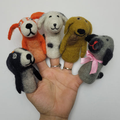 Felted finger puppets CATS & DOGS