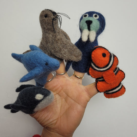 Felted finger puppets SEA LIFE