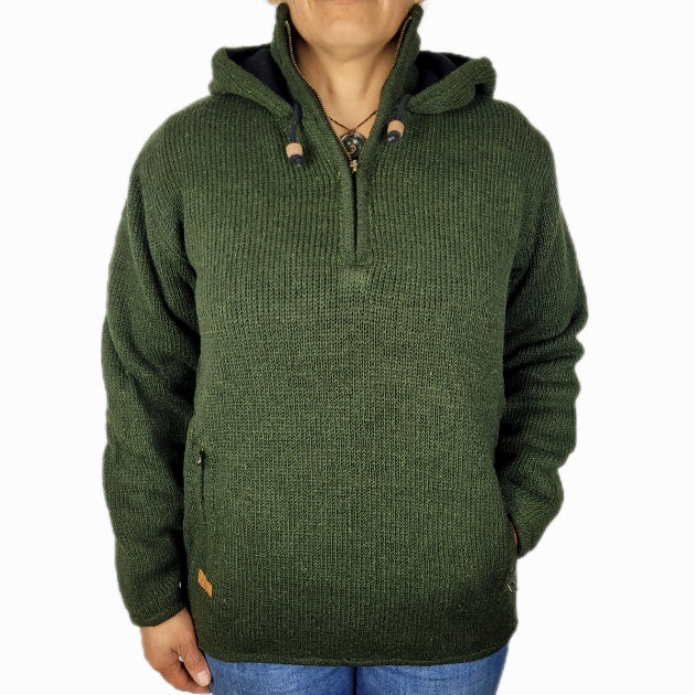 Hood Pull Over Dark Green